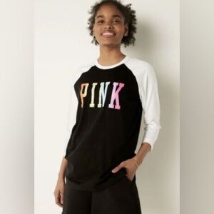 NWT VS Pink Campus Baseball Tee sz XXL